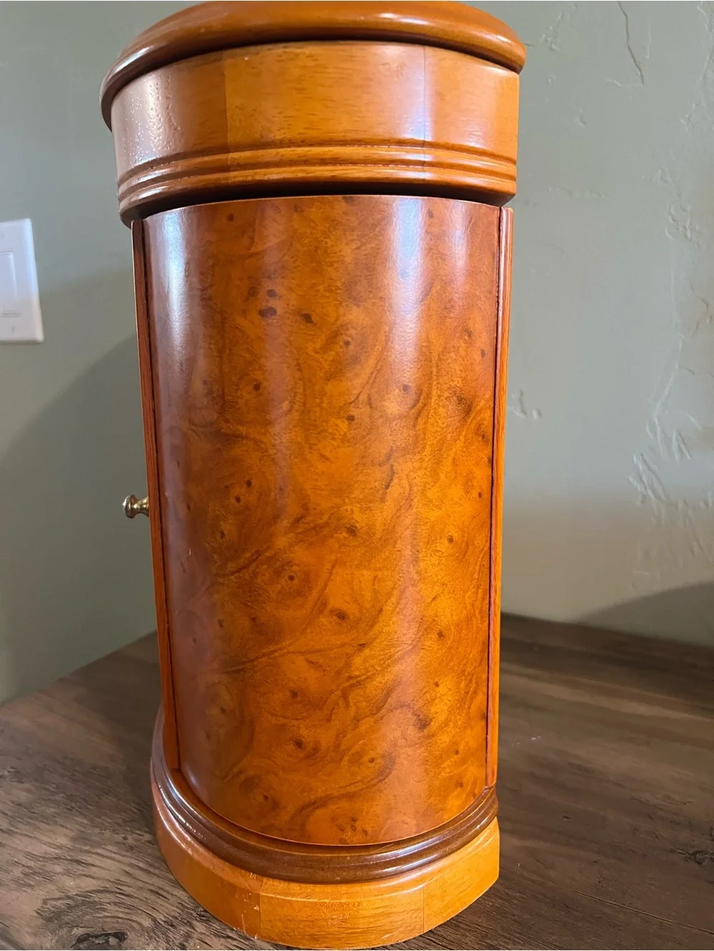 Mele & Co Trinity Wooden Jewelry Box Burlwood Walnut Finish